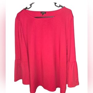 Talbots Stretchy Blouse with Long Bell Sleeves, Size XL